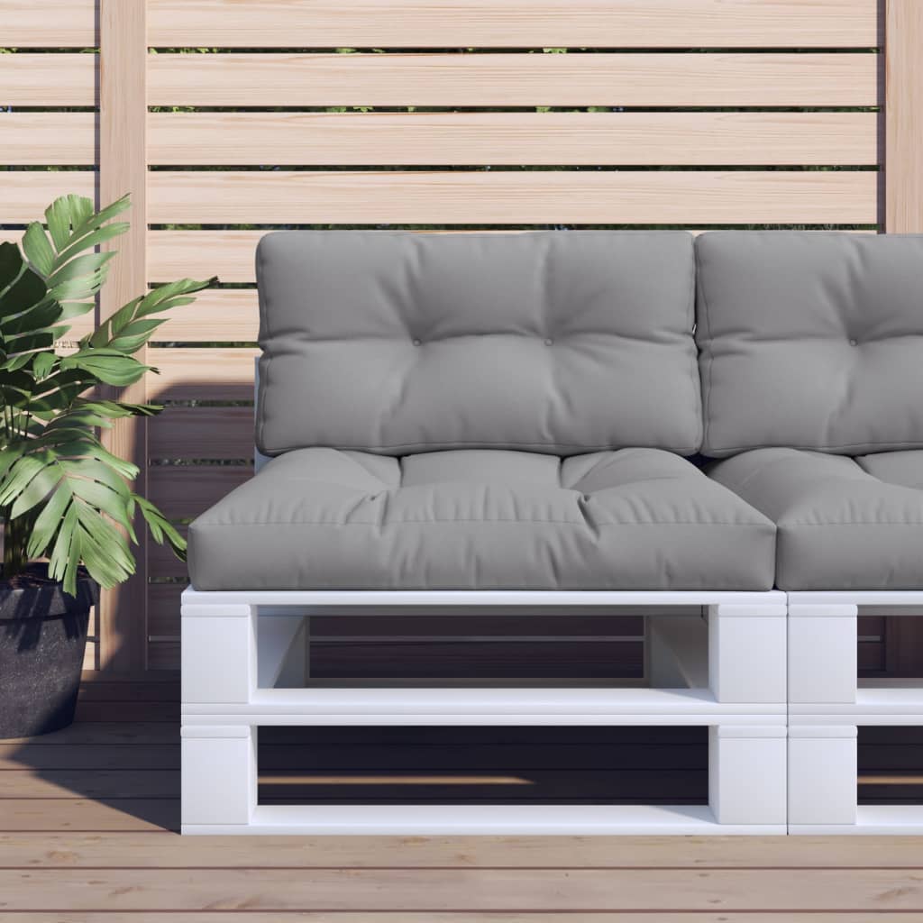 Μαξιλάρια Παλέτας 2 τεμ. Γκρι Υφασμάτινα - Pakobazaar