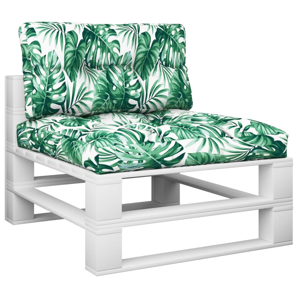 Μαξιλάρια Παλέτας 2 τεμ. Σχέδιο Φύλλων Υφασμάτινα