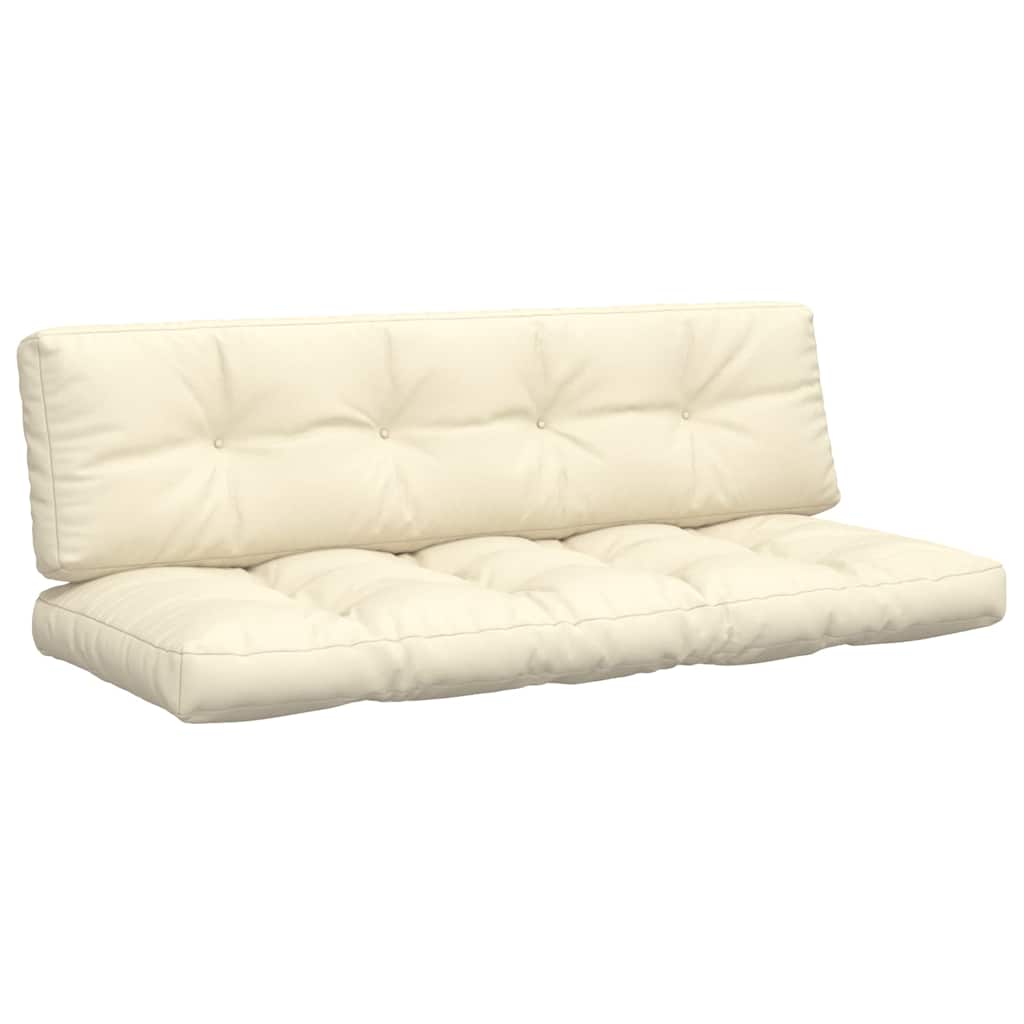 Μαξιλάρια Παλέτας 2 τεμ. Κρεμ Υφασμάτινα - Pakobazaar