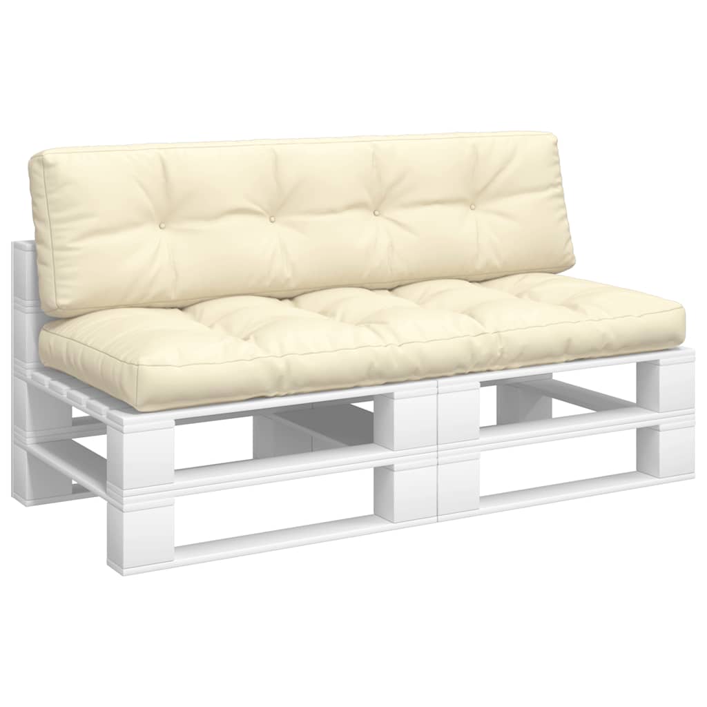 Μαξιλάρια Παλέτας 2 τεμ. Κρεμ Υφασμάτινα - Pakobazaar