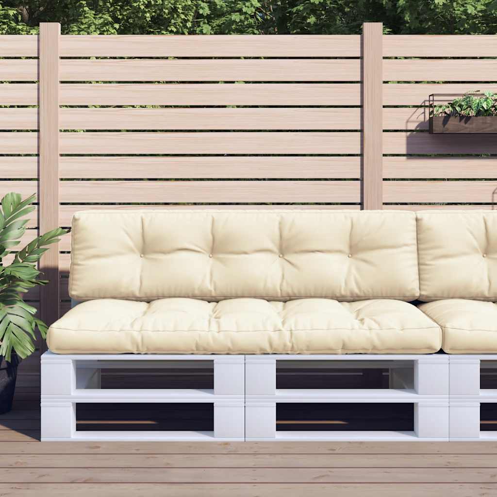 Μαξιλάρια Παλέτας 2 τεμ. Κρεμ Υφασμάτινα - Pakobazaar