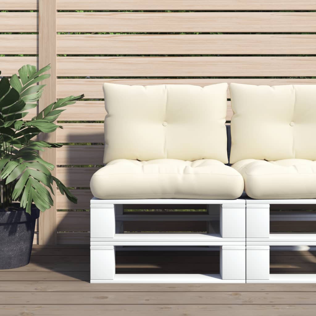 Μαξιλάρια Παλέτας 2 τεμ. Κρεμ Υφασμάτινα - Pakobazaar