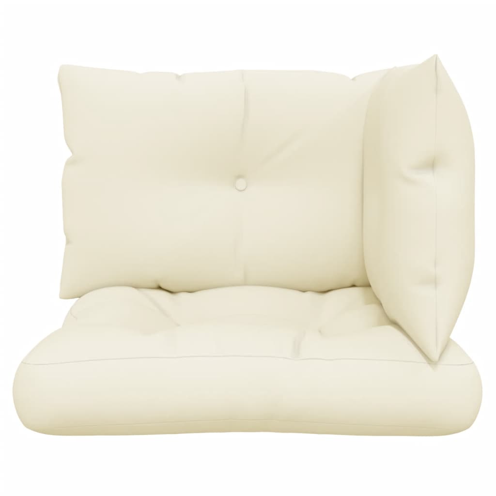 Μαξιλάρια Παλέτας 3 τεμ. Κρεμ Υφασμάτινα - Pakobazaar