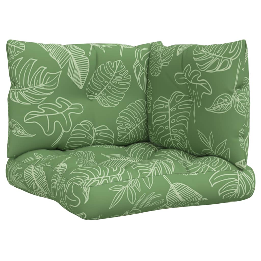 Μαξιλάρια Παλέτας 3 τεμ. Σχέδιο Φύλλων Υφασμάτινα - Pakobazaar