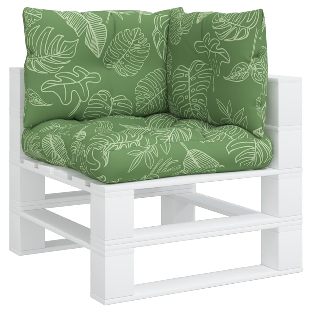 Μαξιλάρια Παλέτας 3 τεμ. Σχέδιο Φύλλων Υφασμάτινα - Pakobazaar