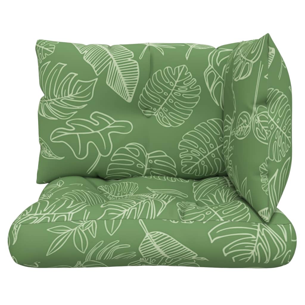 Μαξιλάρια Παλέτας 3 τεμ. Σχέδιο Φύλλων Υφασμάτινα - Pakobazaar