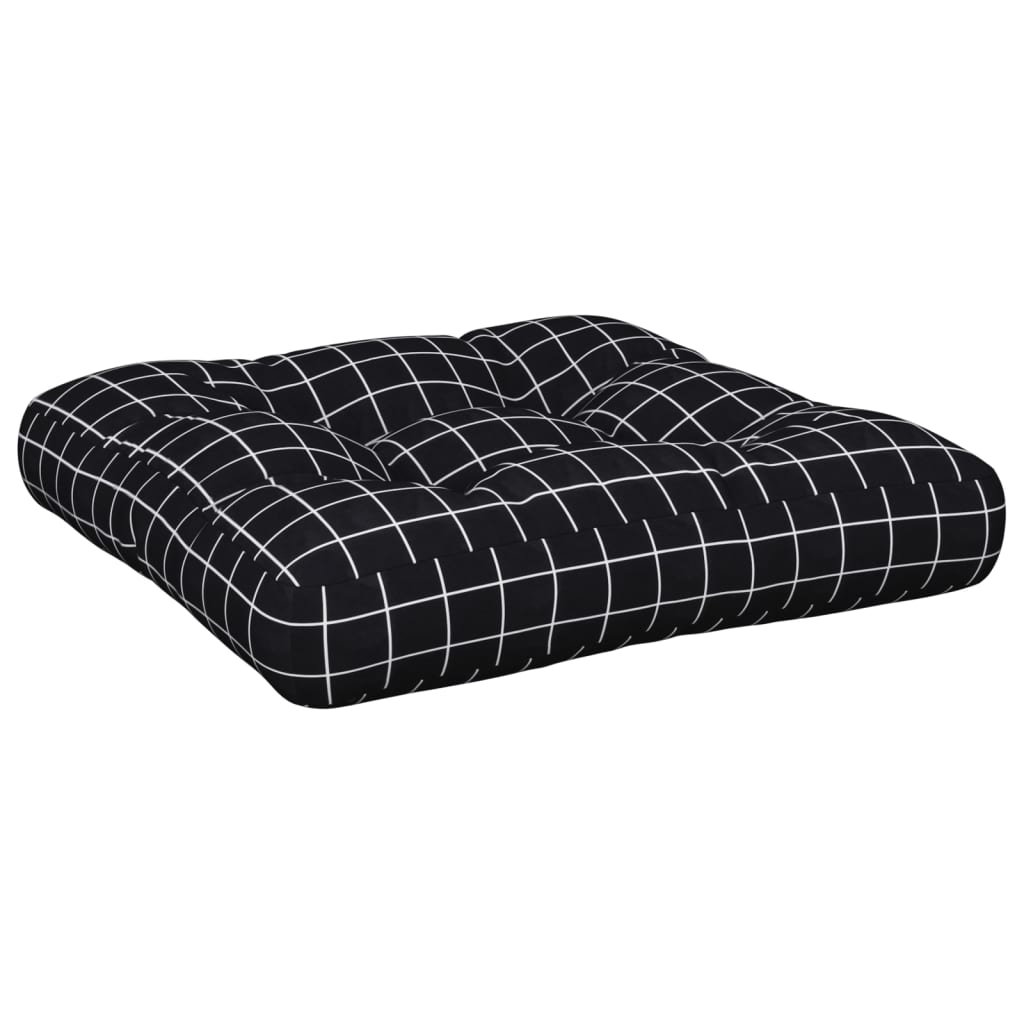 Μαξιλάρι Παλέτας Μαύρο Καρό 58 x 58 x 10 εκ. Ύφασμα Oxford - Pakobazaar