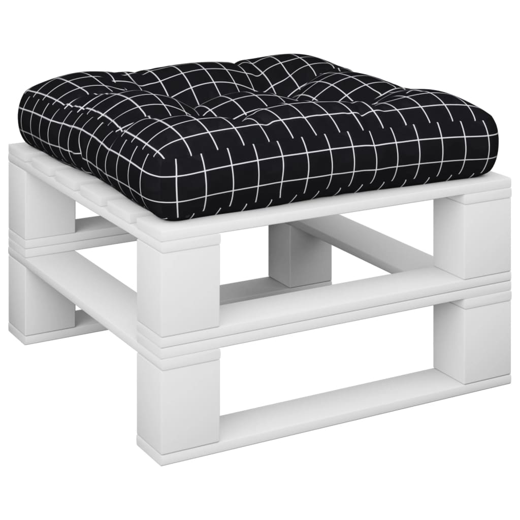 Μαξιλάρι Παλέτας Μαύρο Καρό 58 x 58 x 10 εκ. Ύφασμα Oxford - Pakobazaar