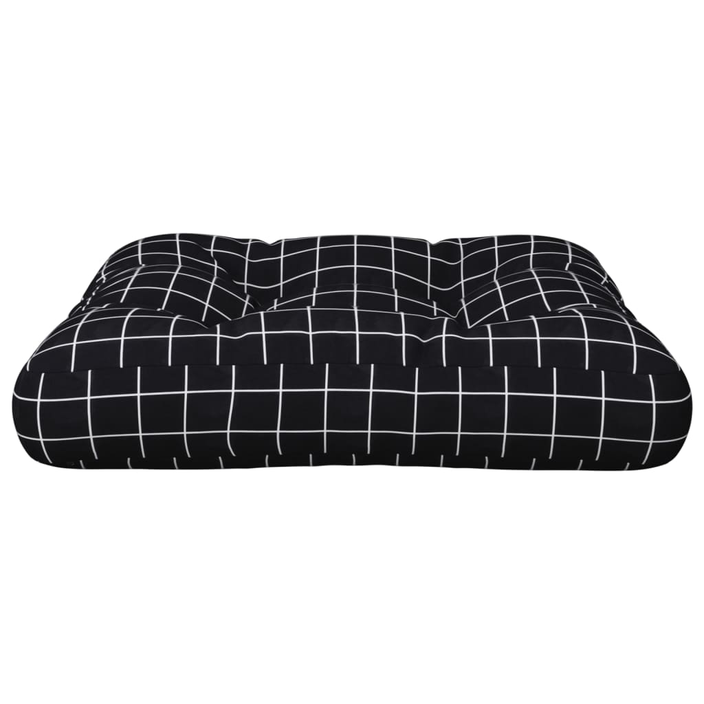 Μαξιλάρι Παλέτας Μαύρο Καρό 58 x 58 x 10 εκ. Ύφασμα Oxford - Pakobazaar