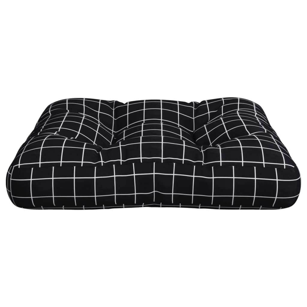 Μαξιλάρι Παλέτας Μαύρο Καρό 58 x 58 x 10 εκ. Ύφασμα Oxford - Pakobazaar