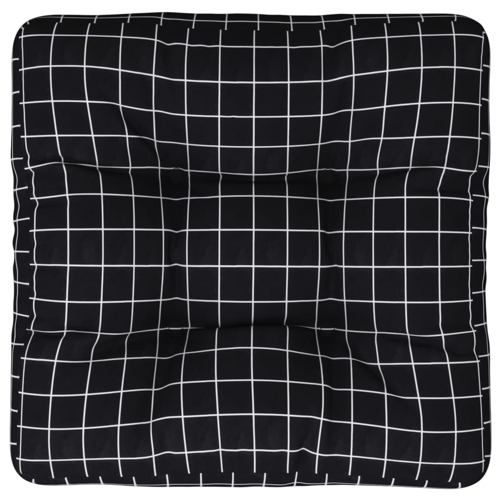 Μαξιλάρι Παλέτας Μαύρο Καρό 58 x 58 x 10 εκ. Ύφασμα Oxford - Pakobazaar