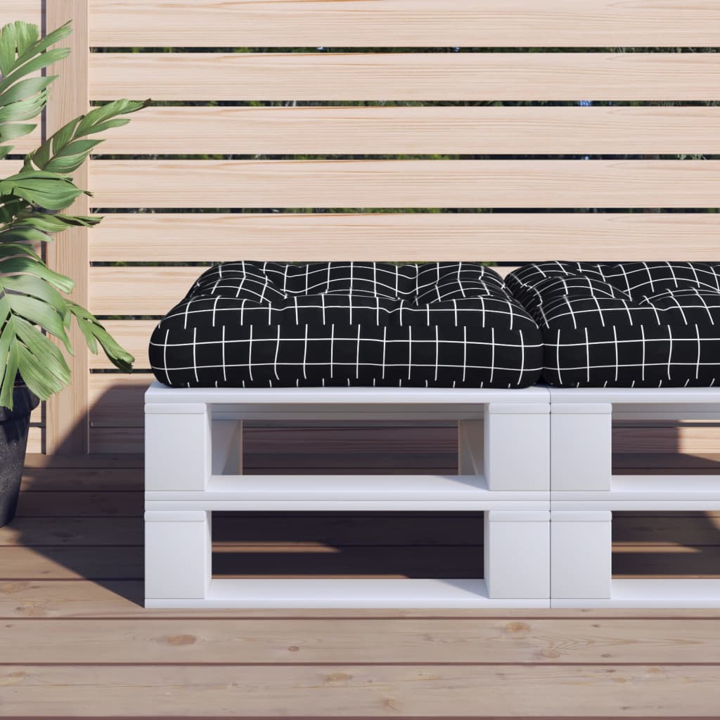 Μαξιλάρι Παλέτας Μαύρο Καρό 58 x 58 x 10 εκ. Ύφασμα Oxford - Pakobazaar