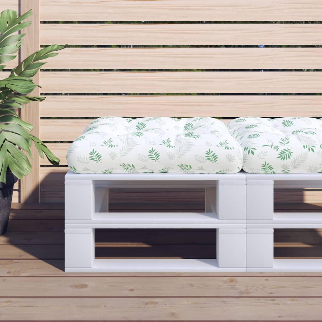 Μαξιλάρι Παλέτας Σχέδιο Φύλλων 58x58x10 εκ. από Ύφασμα Oxford - Pakobazaar