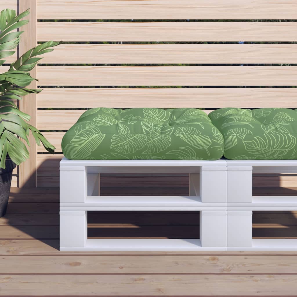 Μαξιλάρι Παλέτας Σχέδιο Φύλλων 58x58x10 εκ. από Ύφασμα Oxford - Pakobazaar