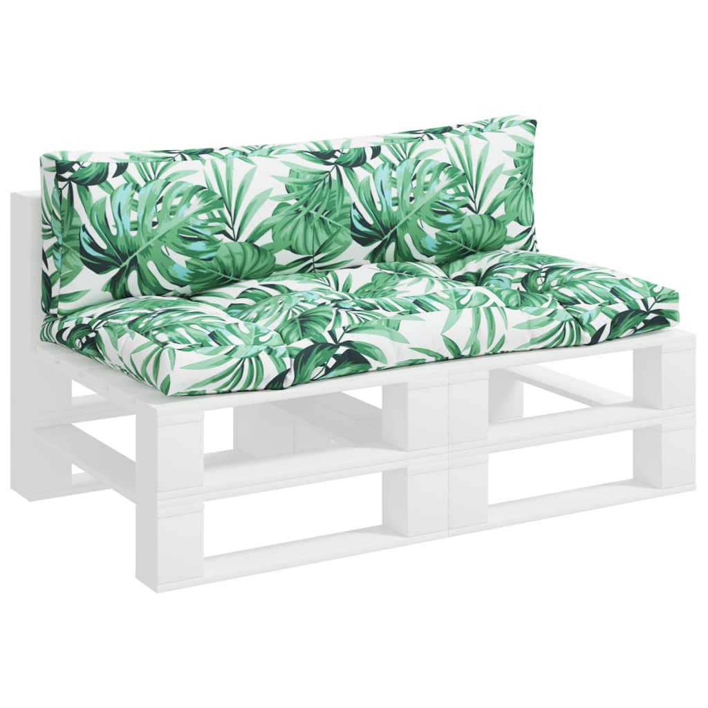 Μαξιλάρια Παλέτας 2 τεμ. Σχέδιο Φύλλων Υφασμάτινα - Pakobazaar