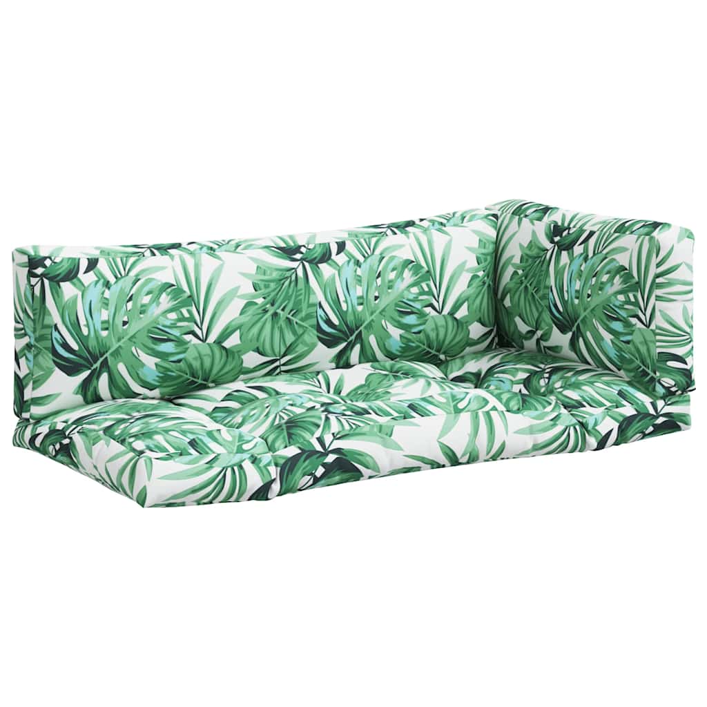 Μαξιλάρια Παλέτας 3 τεμ. Σχέδιο Φύλλων Υφασμάτινα - Pakobazaar