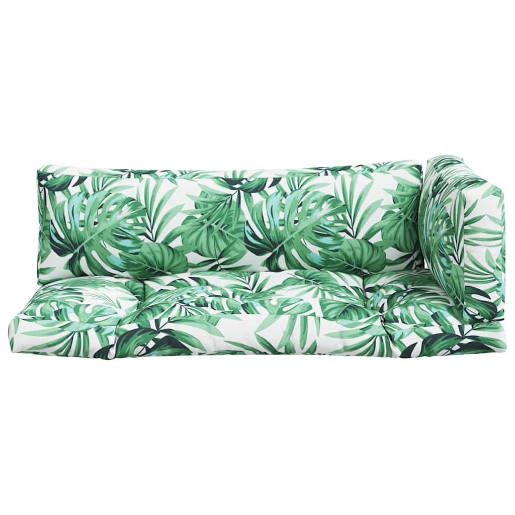 Μαξιλάρια Παλέτας 3 τεμ. Σχέδιο Φύλλων Υφασμάτινα - Pakobazaar