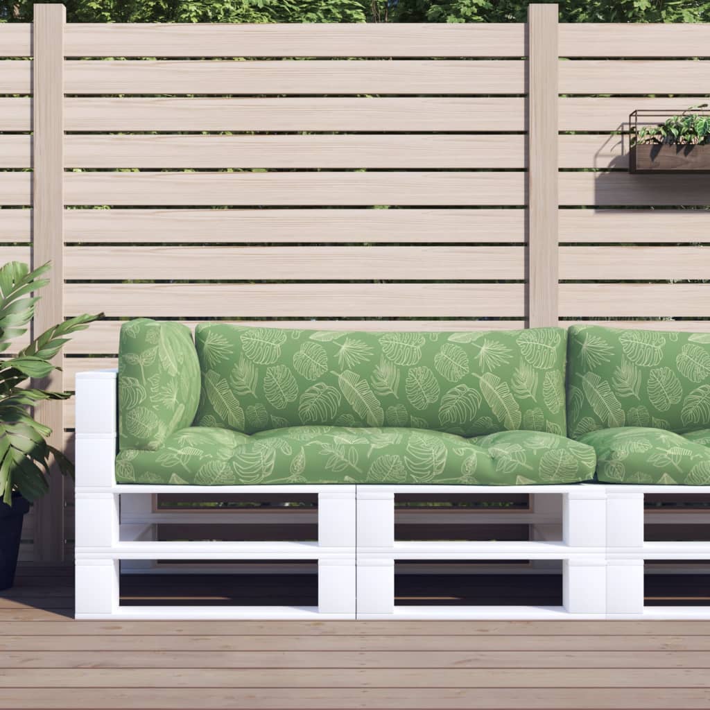 Μαξιλάρια Παλέτας 3 τεμ. Σχέδιο Φύλλων Υφασμάτινα