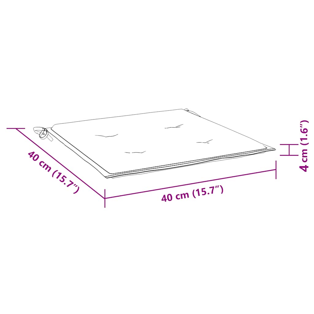 Μαξιλάρια Καρέκλας 2 τεμ. Μπλε/Λευκό Ριγέ 40x40x4 εκ Υφασμάτινα - Pakobazaar