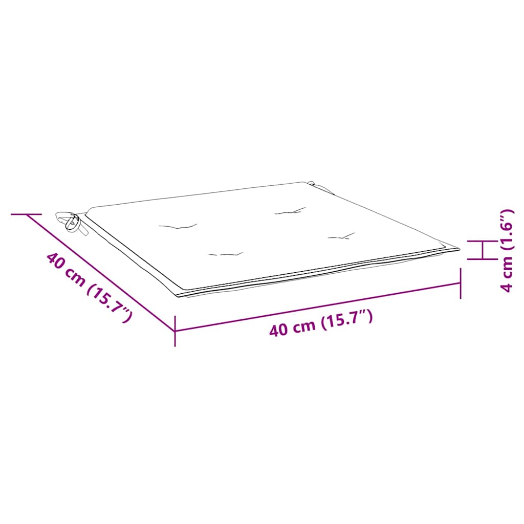 Μαξιλάρια Καρέκλας 6 τεμ. Μπλε/Λευκό Ριγέ 40x40x4 εκ Υφασμάτινα - Pakobazaar