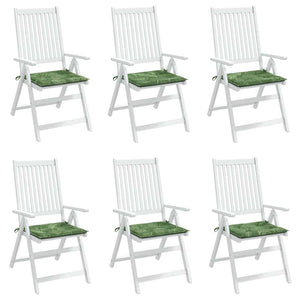 Μαξιλάρια Καρέκλας 6 τεμ. Σχέδιο Φύλλων 40x40x4 εκ. Υφασμάτινα - Pakobazaar