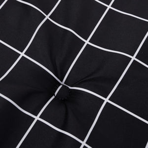 Μαξιλάρια Καρέκλας 4 τεμ. Μαύρο Καρό 50 x 50 x 4 εκ. Υφασμάτινα - Pakobazaar