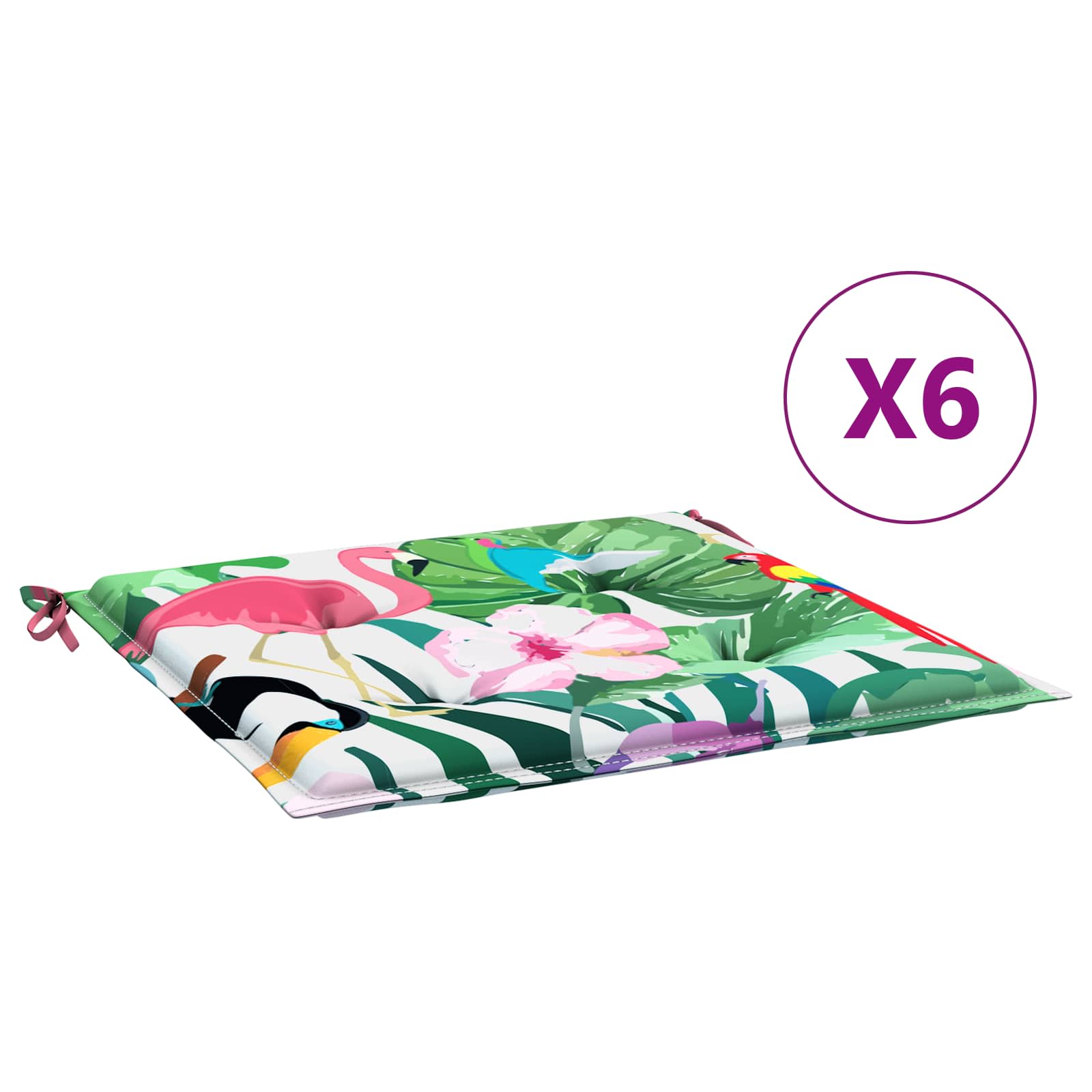 Μαξιλάρια για καρέκλες 6 pcs Πολύχρωμο 50 x 50 x 4 cm - Pakobazaar