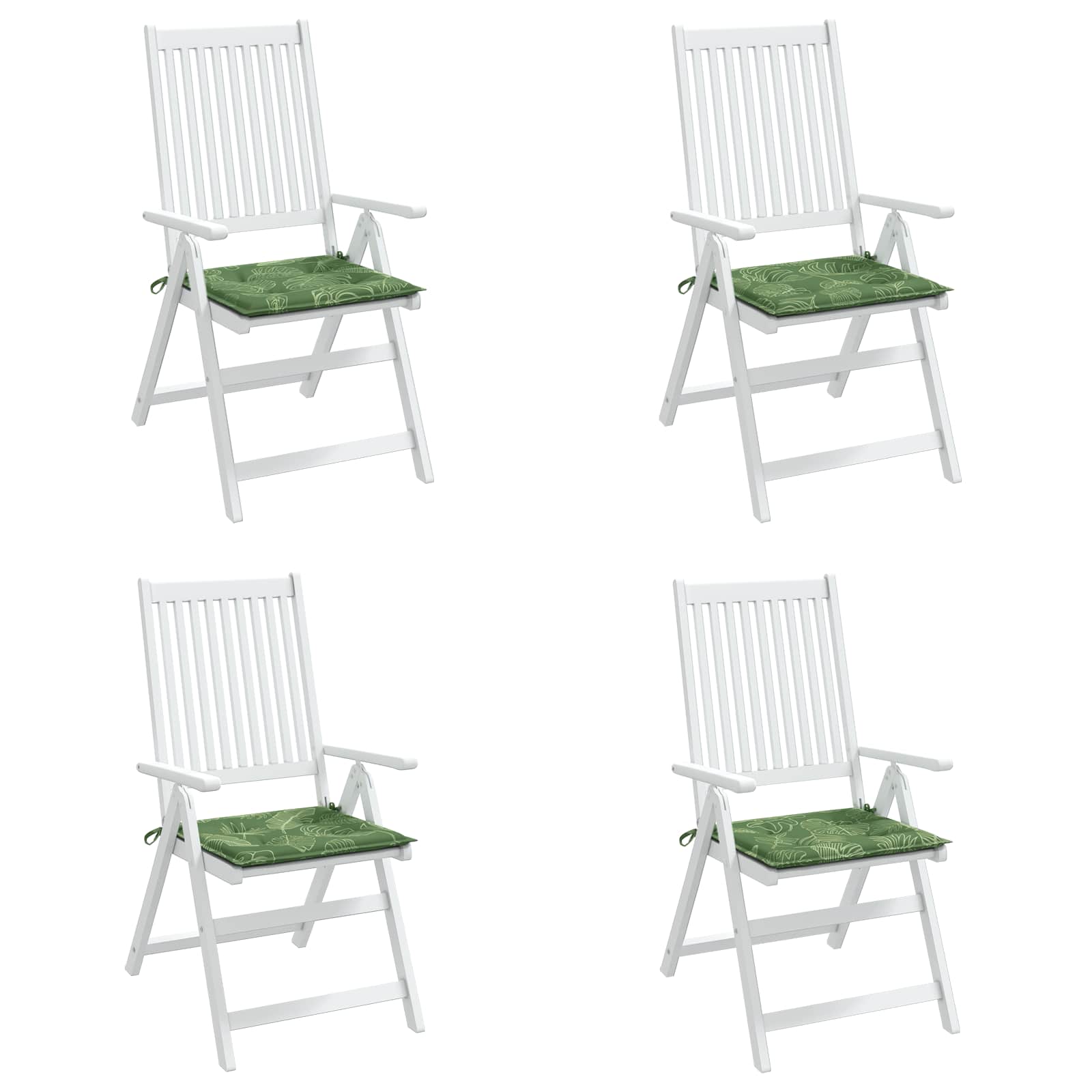 Μαξιλάρια για καρέκλες 4 pcs Πράσινο και Λευκό 50 x 50 x 4 cm - Pakobazaar