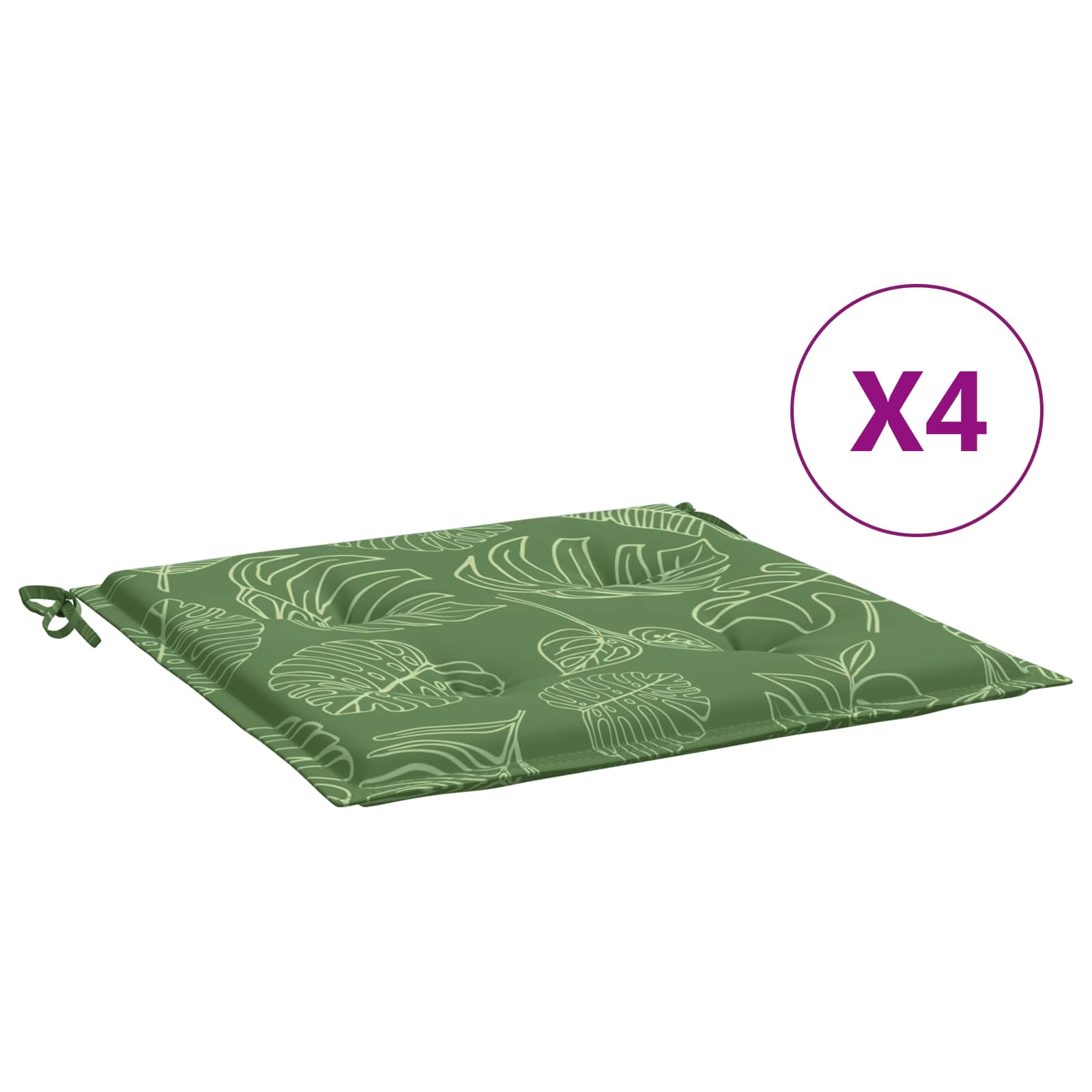 Μαξιλάρια για καρέκλες 4 pcs Πράσινο και Λευκό 50 x 50 x 4 cm - Pakobazaar