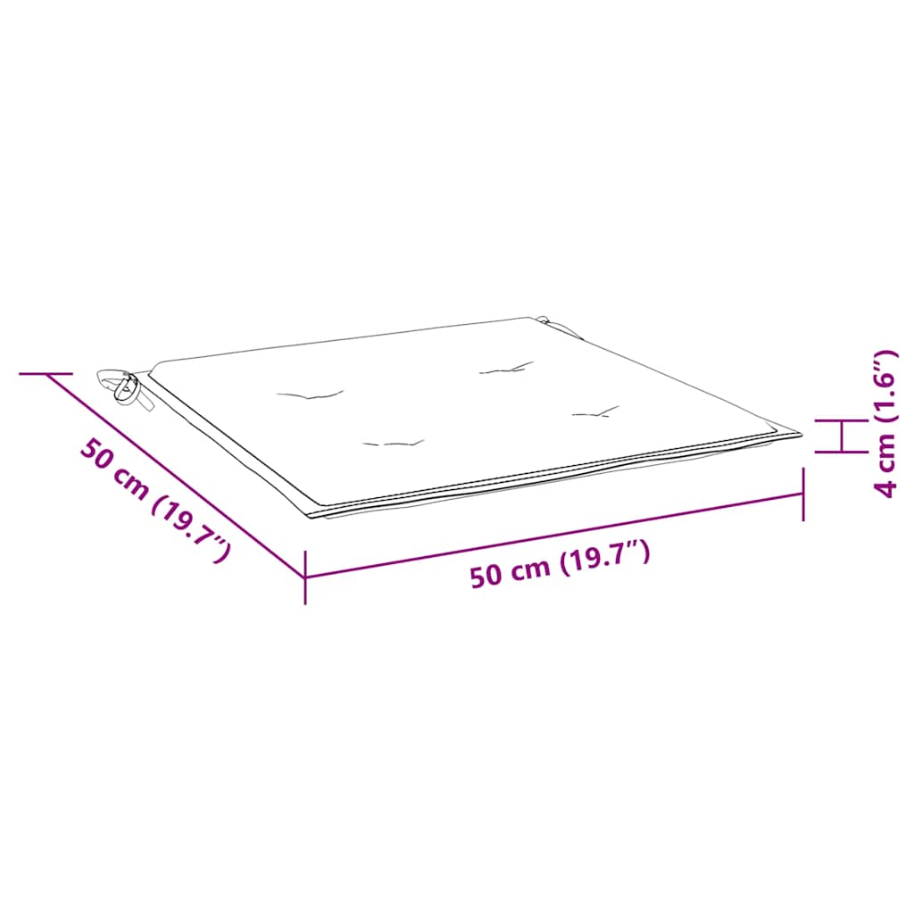 Μαξιλάρια Καρέκλας 6 τεμ. Σχέδιο Φύλλων 50x50x3 εκ. Υφασμάτινα