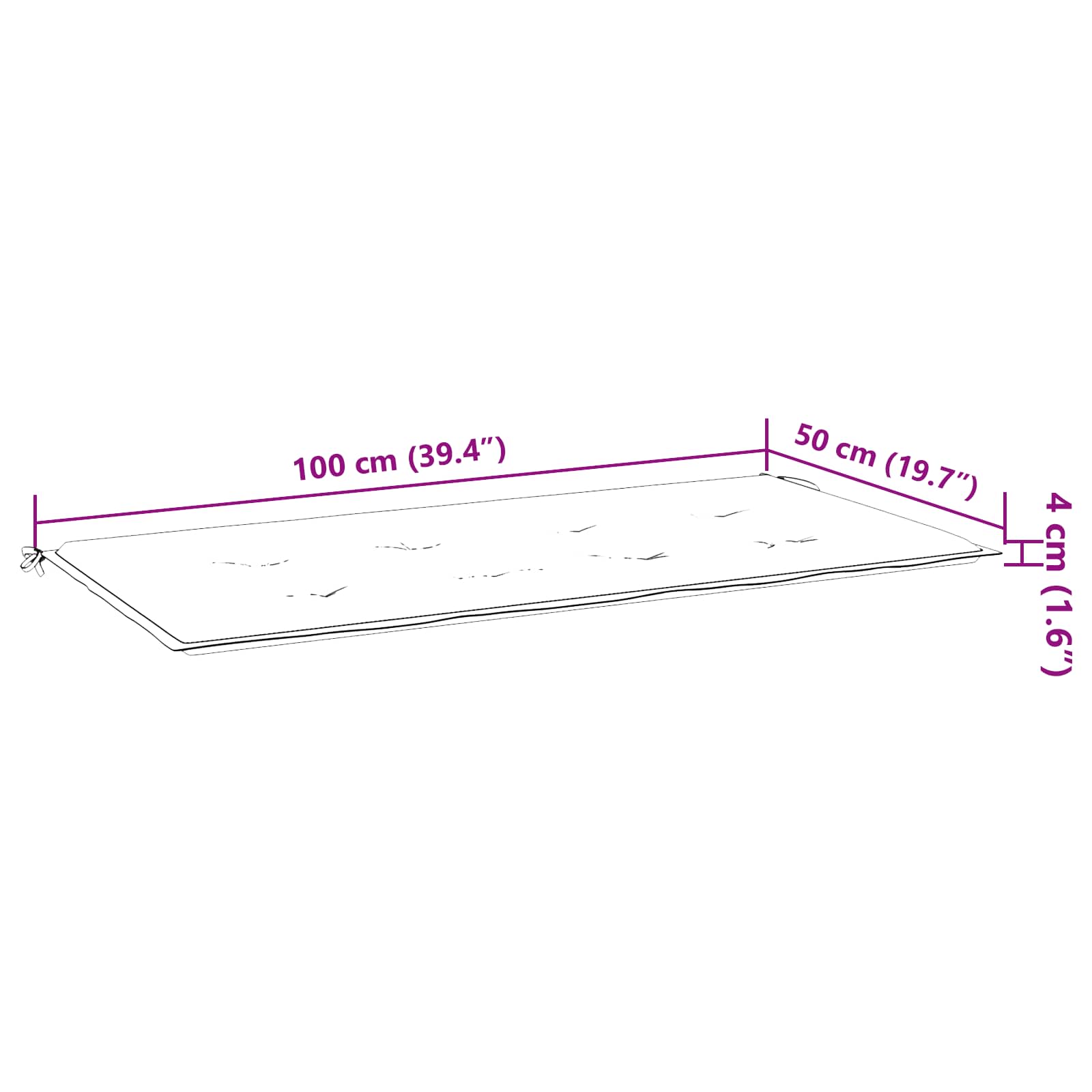 Μαξιλάρι καρέκλας Σχέδιο Φύλλου 100 x 50 x 3 cm Ύφασμα Όξφορντ