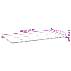 Pad για Παγκάκι Ύφασμα Όξφορντ Τιρκουάζ 120 x 50 x 3 cm