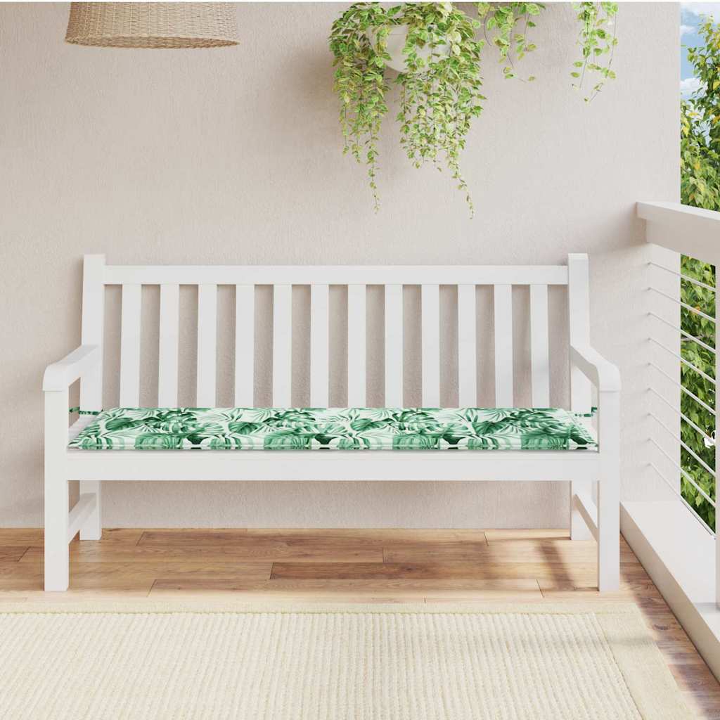 Pad για Παγκάκι Μοτίβο φύλλων 150 x 50 x 3 cm Ύφασμα Όξφορντ