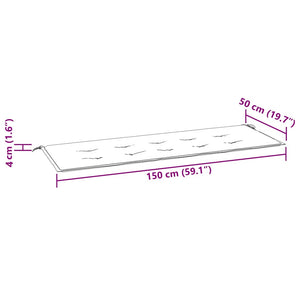 Μαξιλάρι Πάγκου Κήπου Πολύχρωμο 150x50x3 εκ. Ύφασμα Oxford
