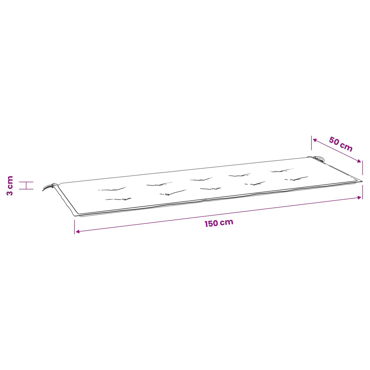 Μαξιλάρι Πάγκου Κήπου Σχέδιο Φύλλων 150x50x3 εκ. Ύφασμα Oxford - Pakobazaar