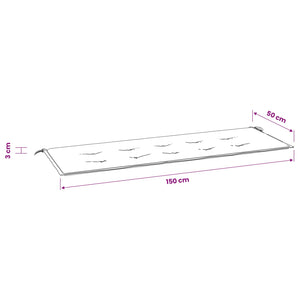 Μαξιλάρι Πάγκου Κήπου Σχέδιο Φύλλων 150x50x3 εκ. Ύφασμα Oxford - Pakobazaar