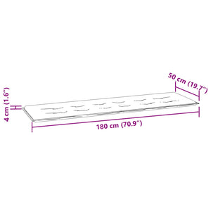 Pad για Παγκάκι Ύφασμα Όξφορντ Μπλε Ριγέ 180 x 50 x 3 cm