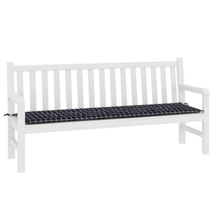 Pad για Παγκάκι Ύφασμα Όξφορντ Μαύρη Καρώ 180 x 50 x 3 cm