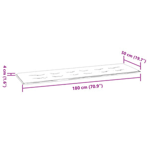 Pad για Παγκάκι Ύφασμα Όξφορντ Μαύρη Καρώ 180 x 50 x 3 cm