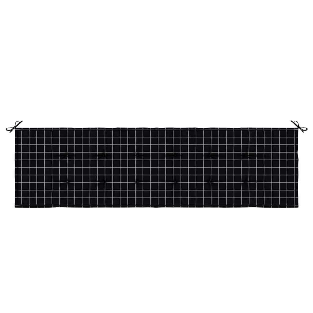 Pad για Παγκάκι Ύφασμα Όξφορντ Μαύρη Καρώ 150 x 50 x 3 cm