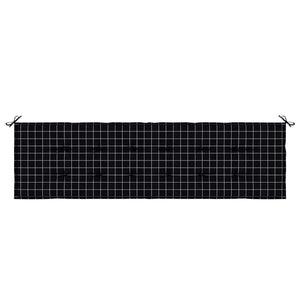 Pad για Παγκάκι Ύφασμα Όξφορντ Μαύρη Καρώ 180 x 50 x 3 cm