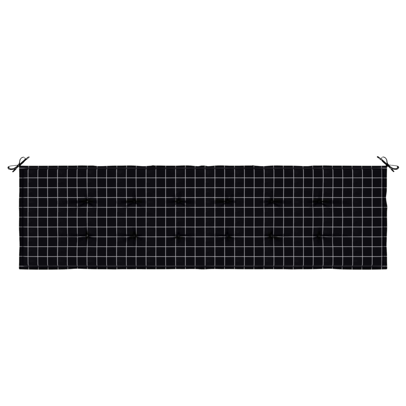 Pad για Παγκάκι Ύφασμα Όξφορντ Μαύρη Καρώ 150 x 50 x 3 cm