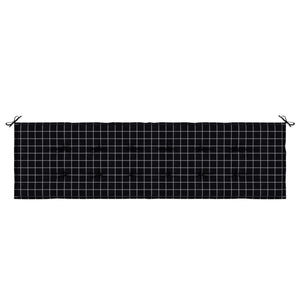 Pad για Παγκάκι Ύφασμα Όξφορντ Μαύρη Καρώ 180 x 50 x 3 cm