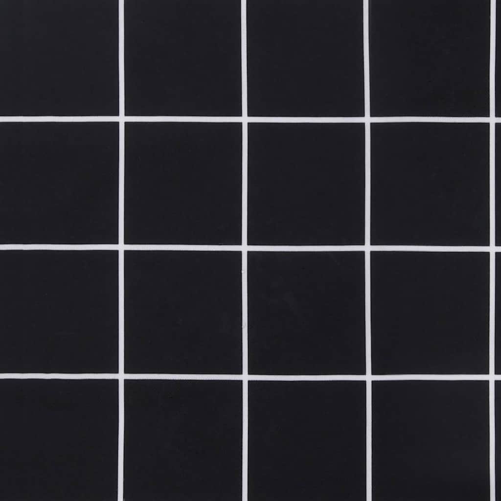 Μαξιλάρι Πάγκου Μαύρο Καρό 200x50x4 εκ. Ύφασμα Oxford