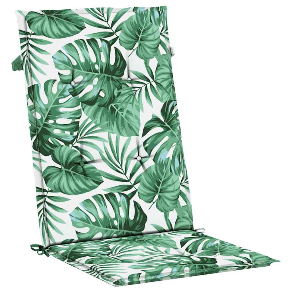 Μαξιλάρια Καρέκλας με Ψηλή Πλάτη 2 τεμ Σχέδιο Φύλλων Υφασμάτινα