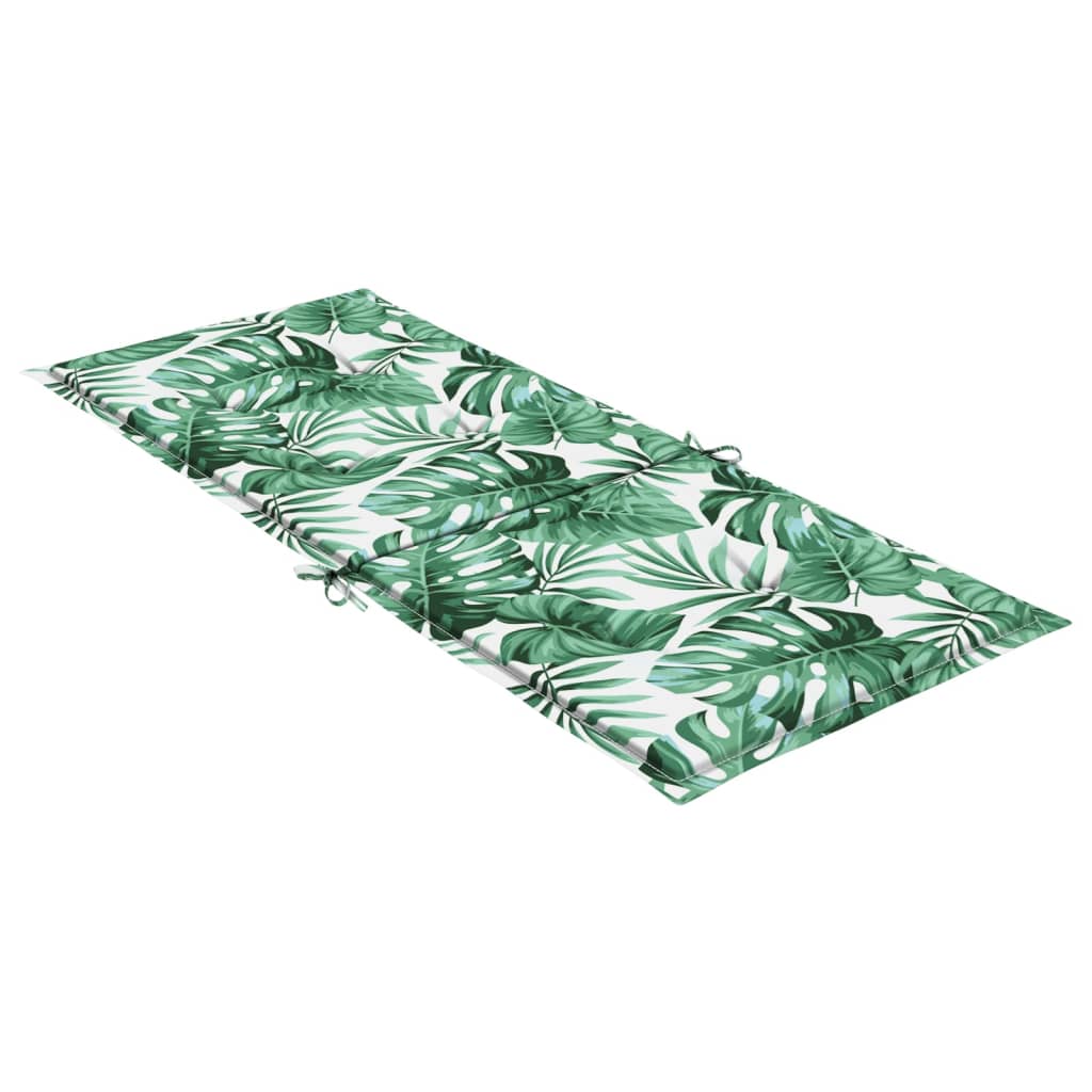 Μαξιλάρια Καρέκλας με Ψηλή Πλάτη 4 τεμ Σχέδιο Φύλλων Υφασμάτινα