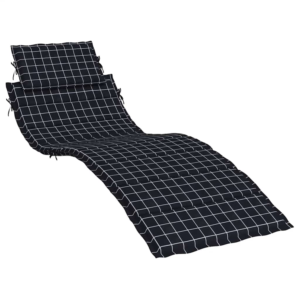 Μαξιλάρι Ξαπλώστρας Μαύρο Καρό από Ύφασμα Oxford - Pakobazaar