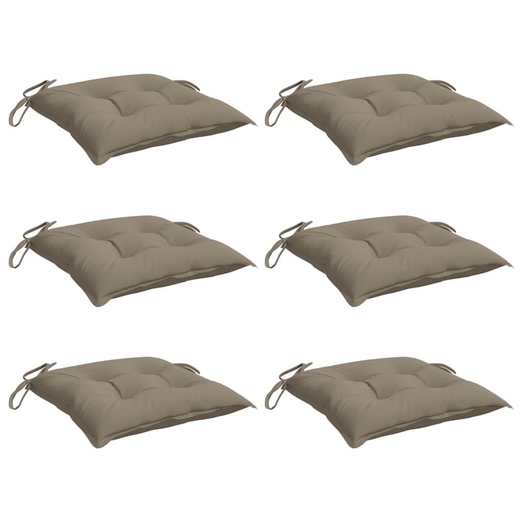 Μαξιλάρια Καρέκλας Κήπου 6 τεμ. Taupe 40x40x7 εκ. Υφασμάτινα