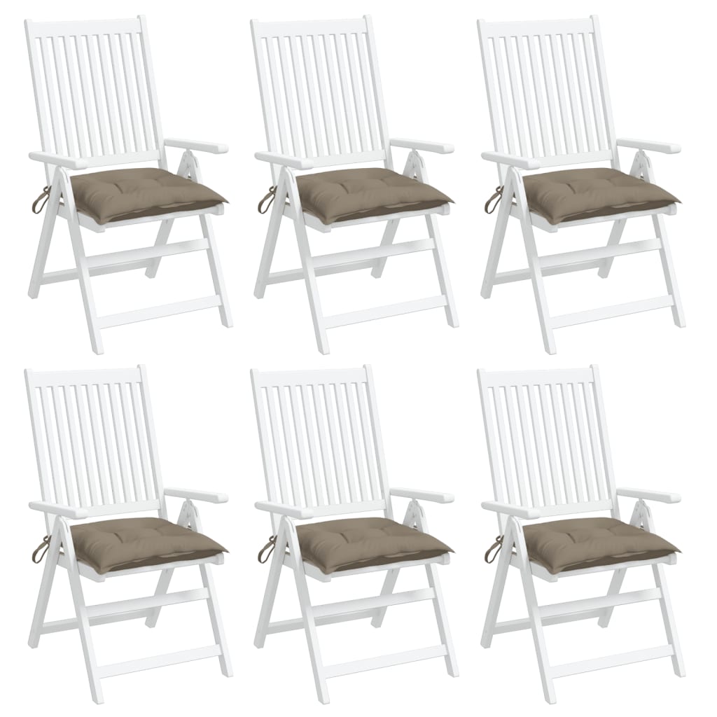 Μαξιλάρια Καρέκλας Κήπου 6 τεμ. Taupe 40x40x7 εκ. Υφασμάτινα