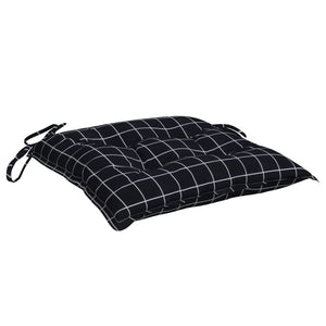 Μαξιλάρια Καρέκλας 2 τεμ. Μαύρο Καρό 40 x 40 x 7 εκ. Υφασμάτινα